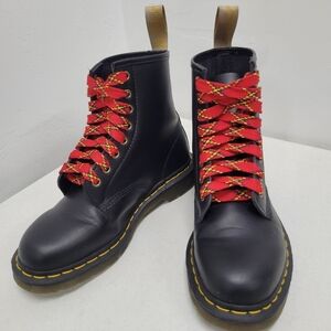 Vegan Doc Martens - Red Laces Removed